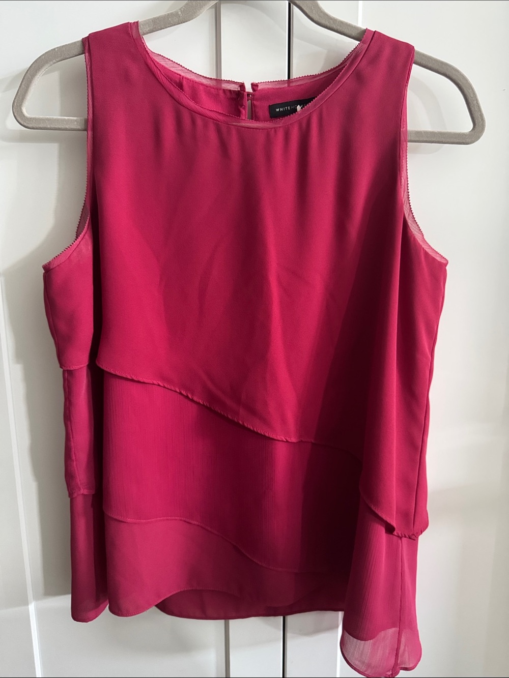 White House Black Market Fuchsia Layered Sleeveless Camisole